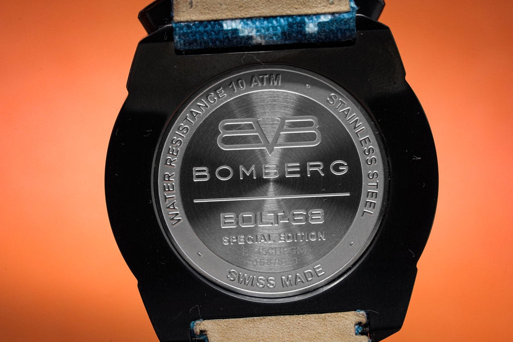 Bomberg Men's Chronograph Watch BOLT-68 Blue Camo Limited Edition wholesalehk.shop