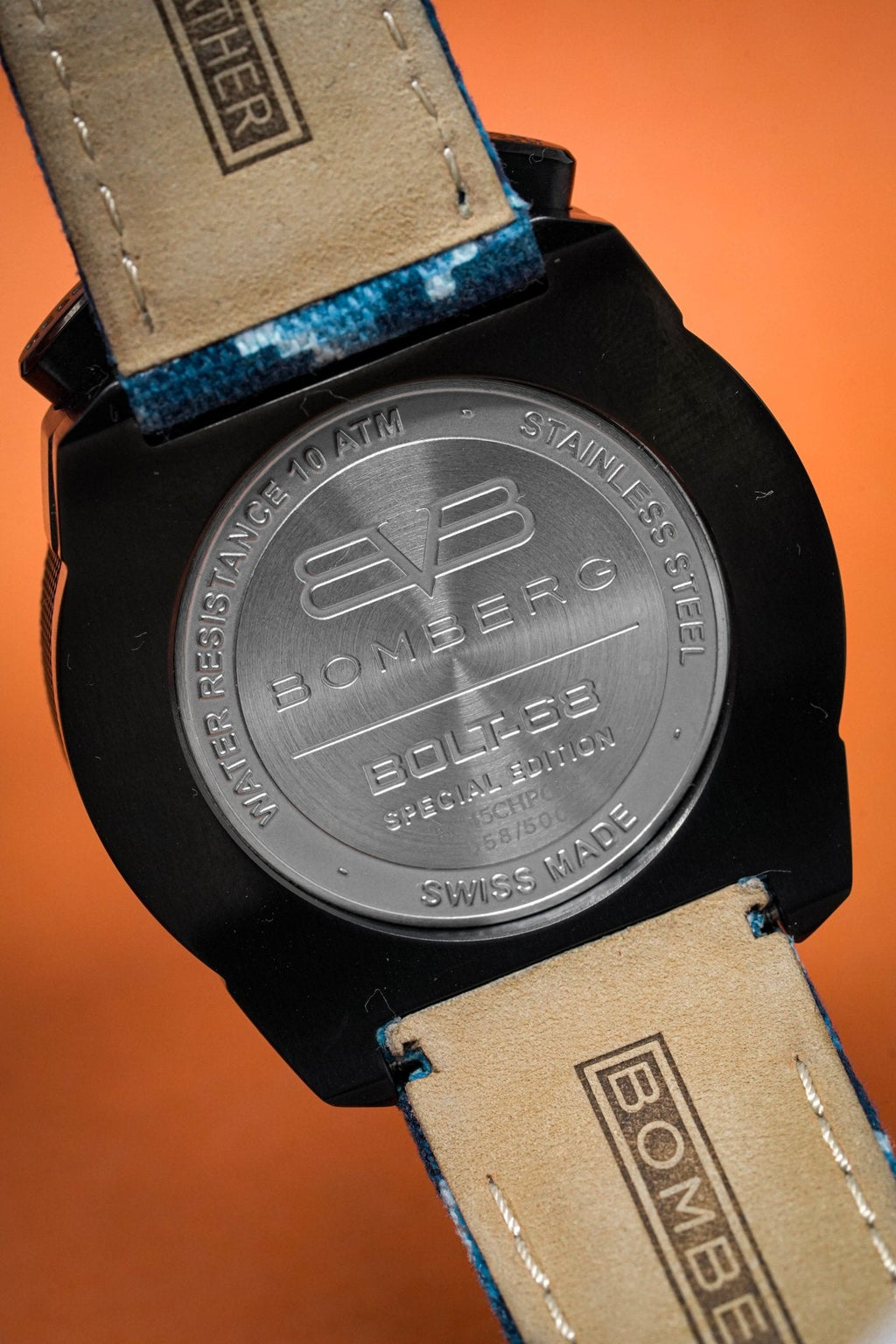 Bomberg Men's Chronograph Watch BOLT-68 Blue Camo Limited Edition wholesalehk.shop