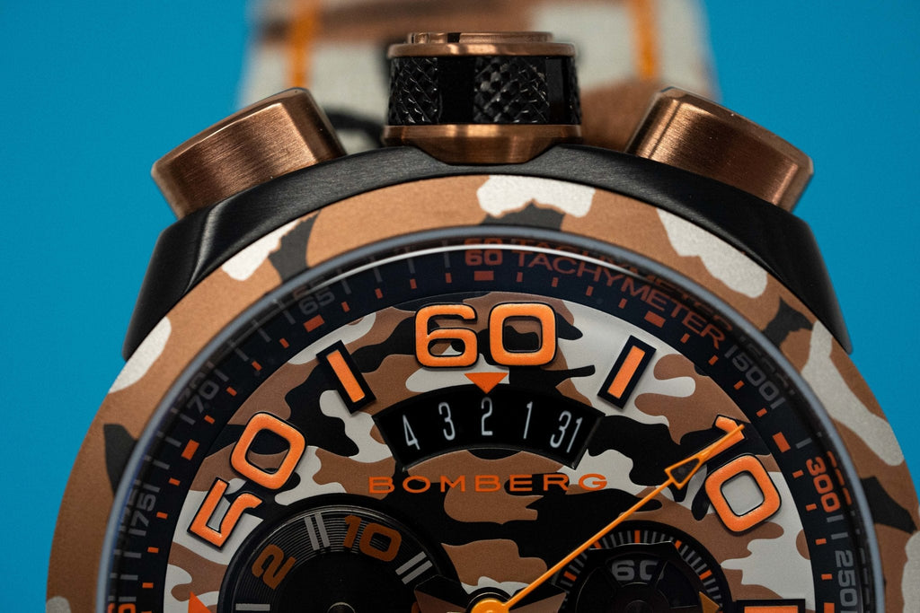 Bomberg Men's Chronograph Watch BOLT-68 Orange Camouflage Limited Edition wholesalehk.shop