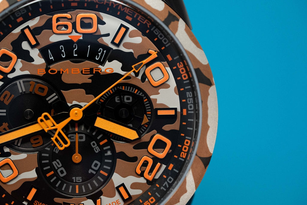 Bomberg Men's Chronograph Watch BOLT-68 Orange Camouflage Limited Edition wholesalehk.shop