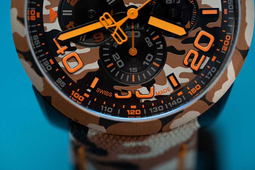 Bomberg Men's Chronograph Watch BOLT-68 Orange Camouflage Limited Edition wholesalehk.shop