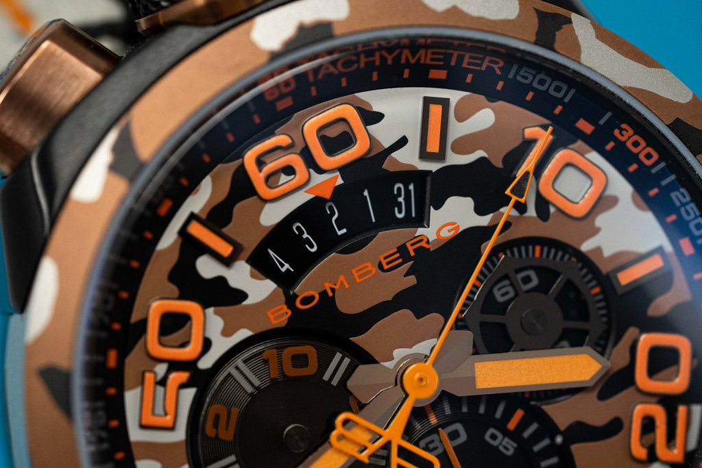 Bomberg Men's Chronograph Watch BOLT-68 Orange Camouflage Limited Edition wholesalehk.shop