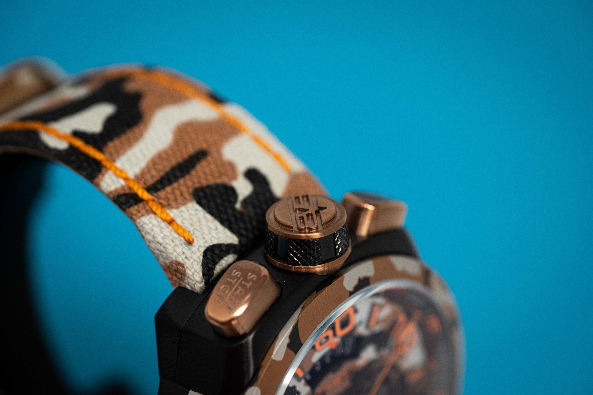 Bomberg Men's Chronograph Watch BOLT-68 Orange Camouflage Limited Edition wholesalehk.shop