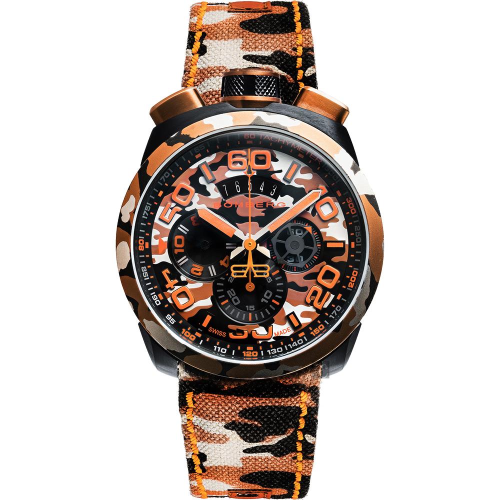 Bomberg Men's Chronograph Watch BOLT-68 Orange Camouflage Limited Edition wholesalehk.shop
