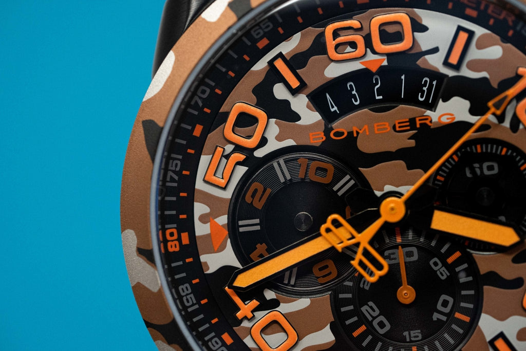 Bomberg Men's Chronograph Watch BOLT-68 Orange Camouflage Limited Edition wholesalehk.shop