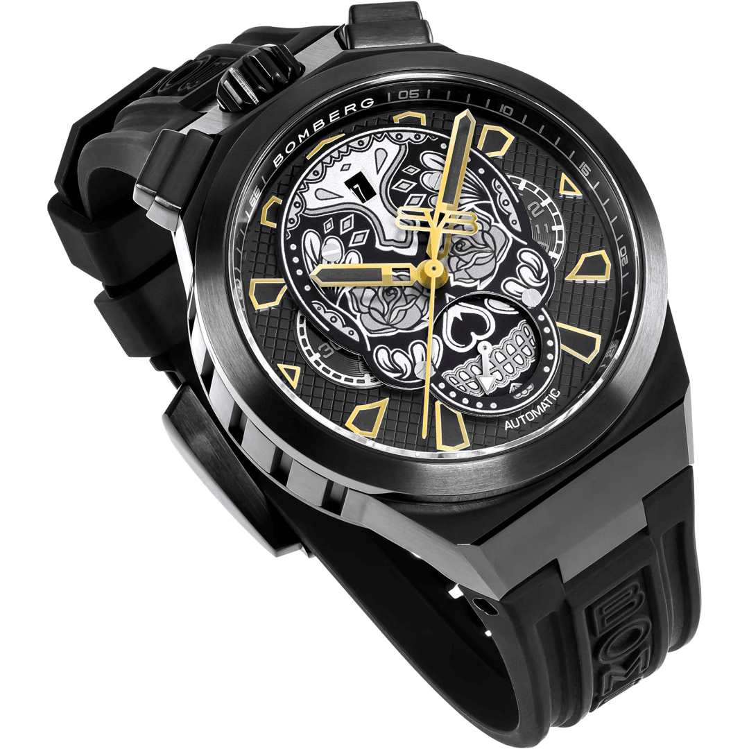 Bomberg Men's Bolt-68 Neo Calaveras Black Watch wholesalehk.shop