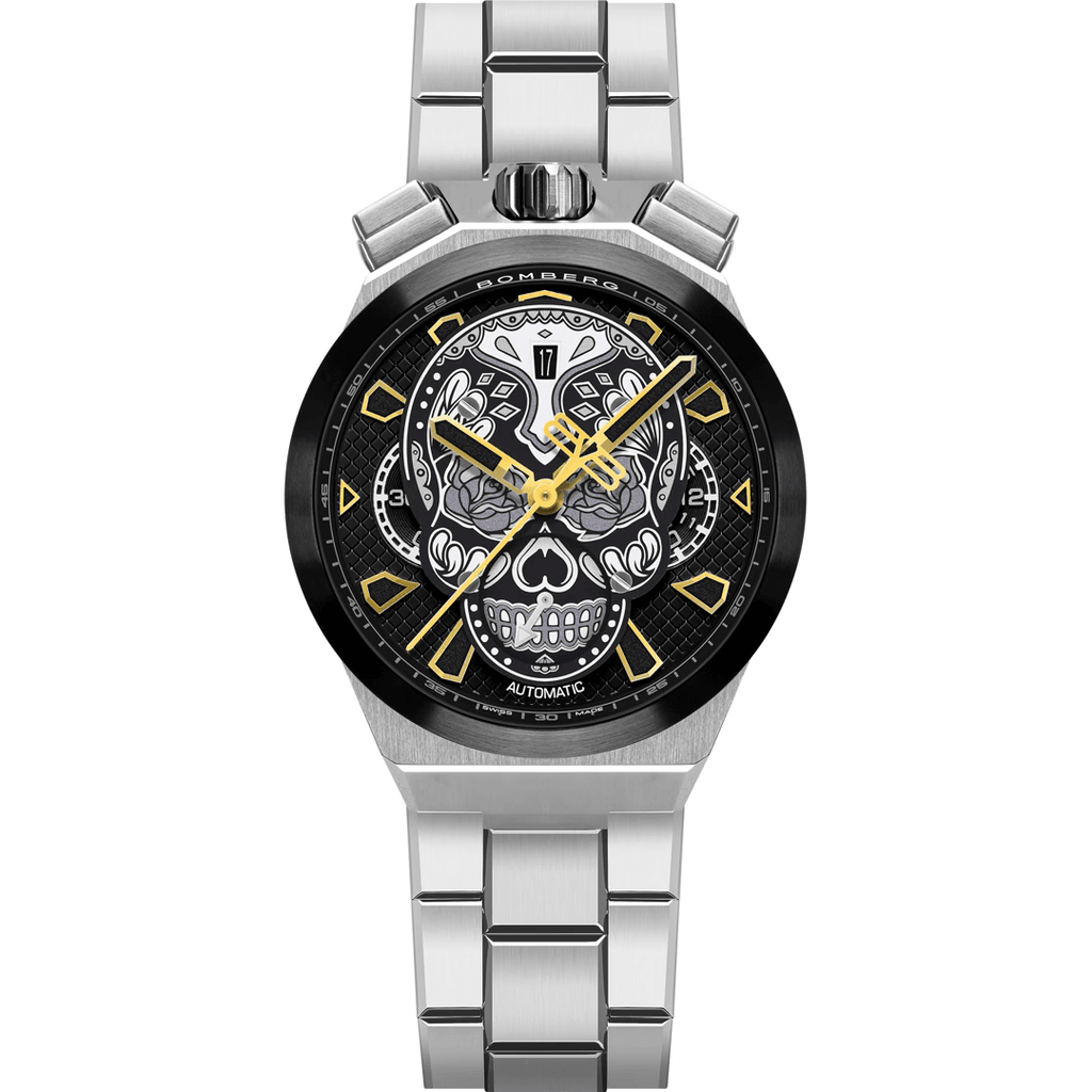 Bomberg Men's Bolt-68 Neo Calaveras Black Silver wholesalehk.shop