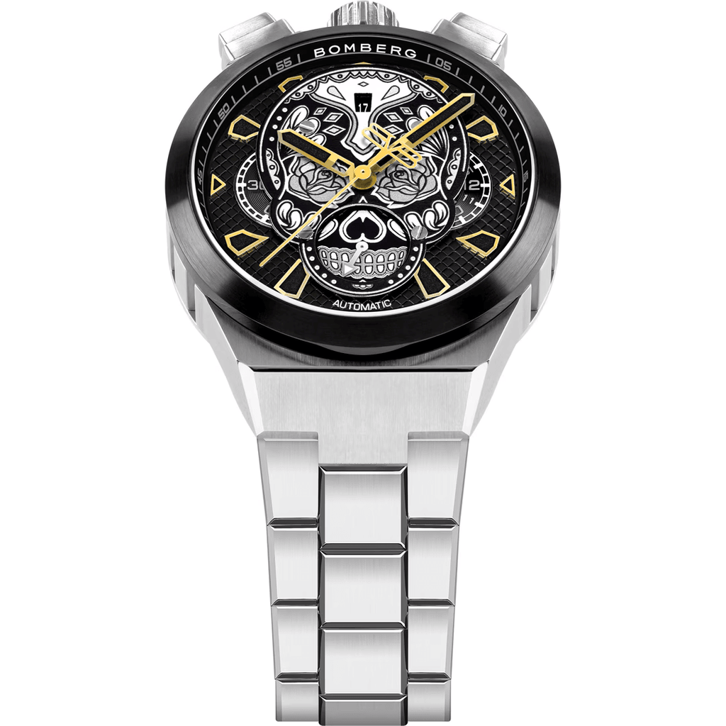 Bomberg Men's Bolt-68 Neo Calaveras Black Silver wholesalehk.shop
