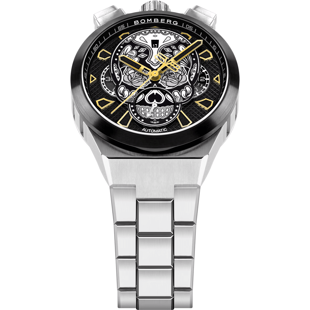 Bomberg Men's Bolt-68 Neo Calaveras Black Silver wholesalehk.shop