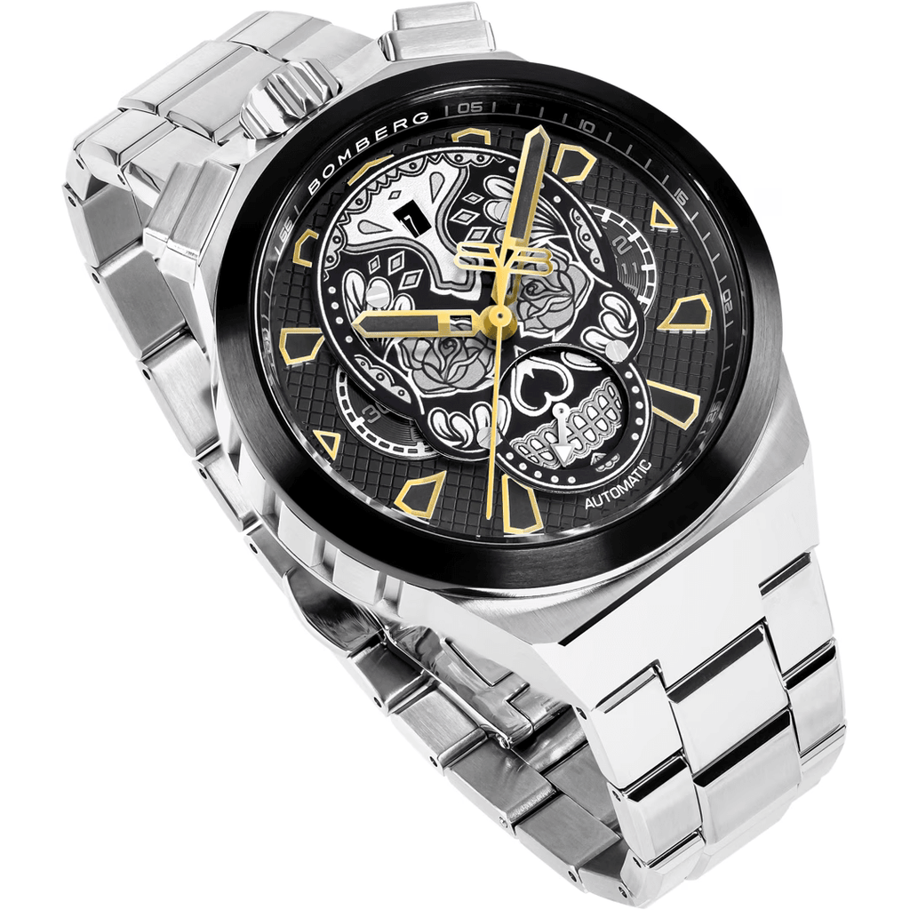 Bomberg Men's Bolt-68 Neo Calaveras Black Silver wholesalehk.shop