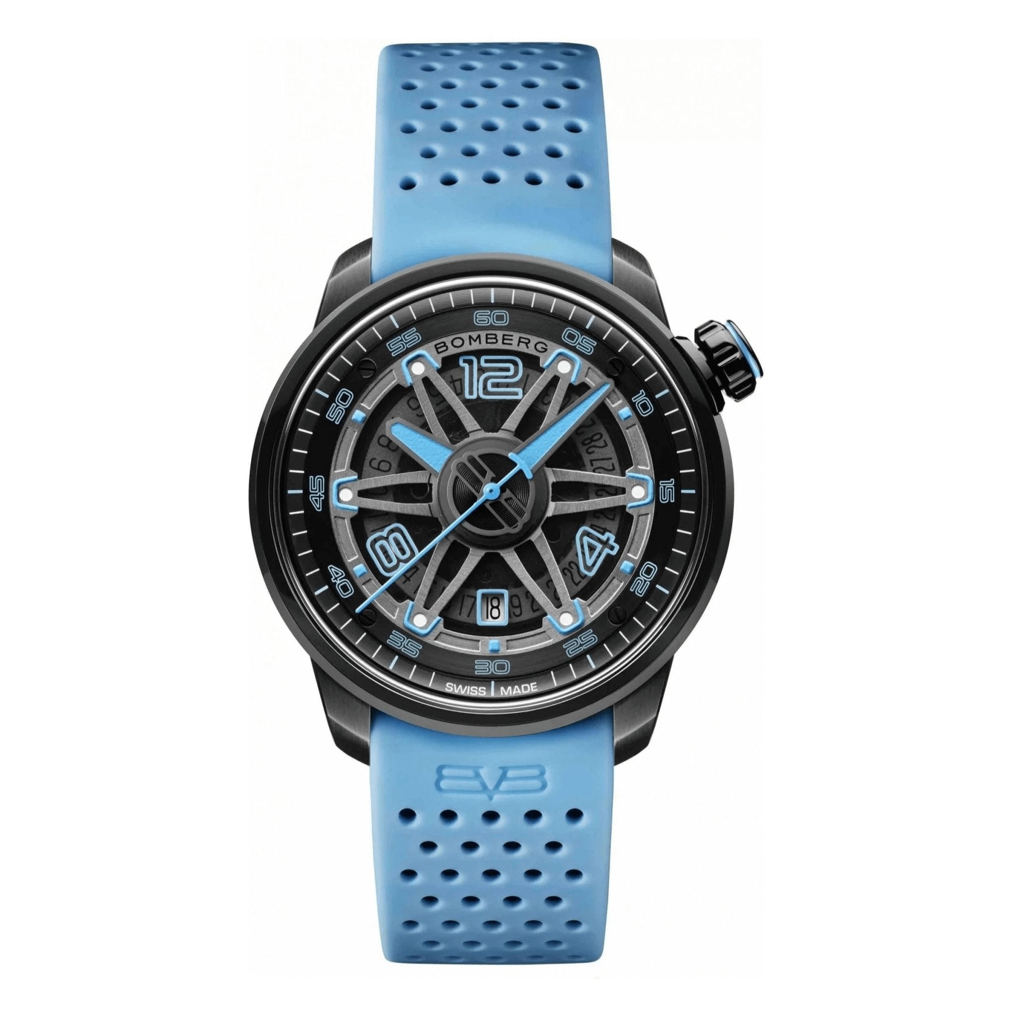 Bomberg Men's Watch BB-01 Black PVD Blue wholesalehk.shop