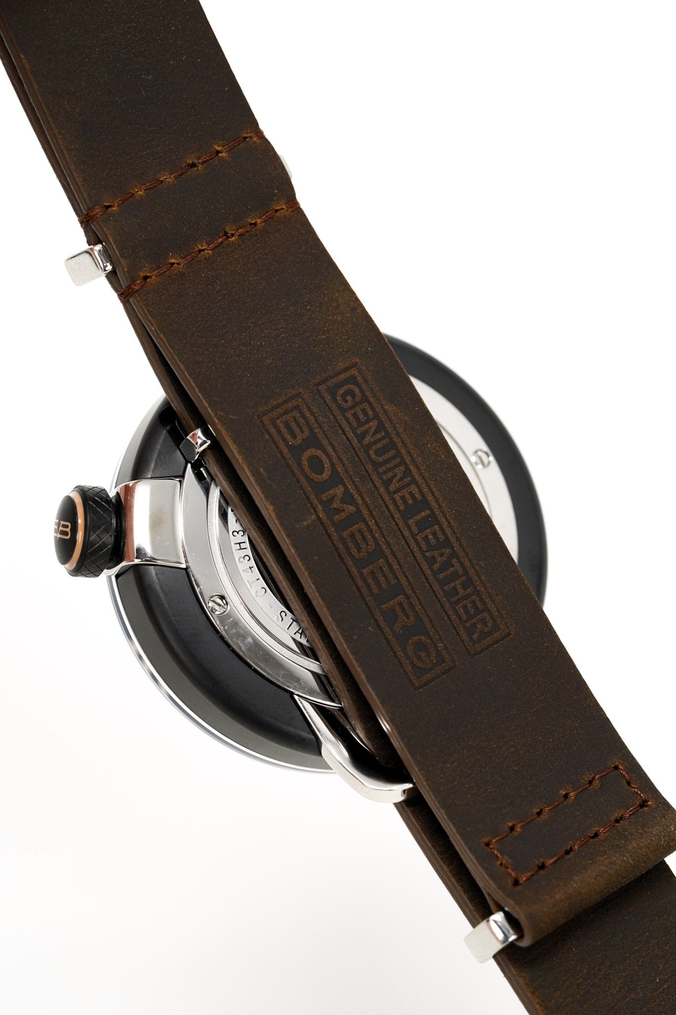 Bomberg Men's Watch BB-01 Black PVD Brown wholesalehk.shop