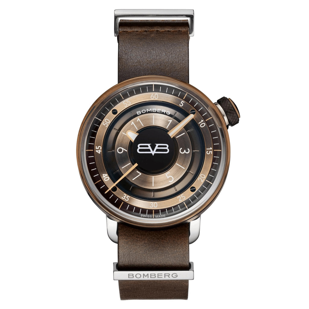 Bomberg Men's Watch BB-01 Black PVD Brown wholesalehk.shop