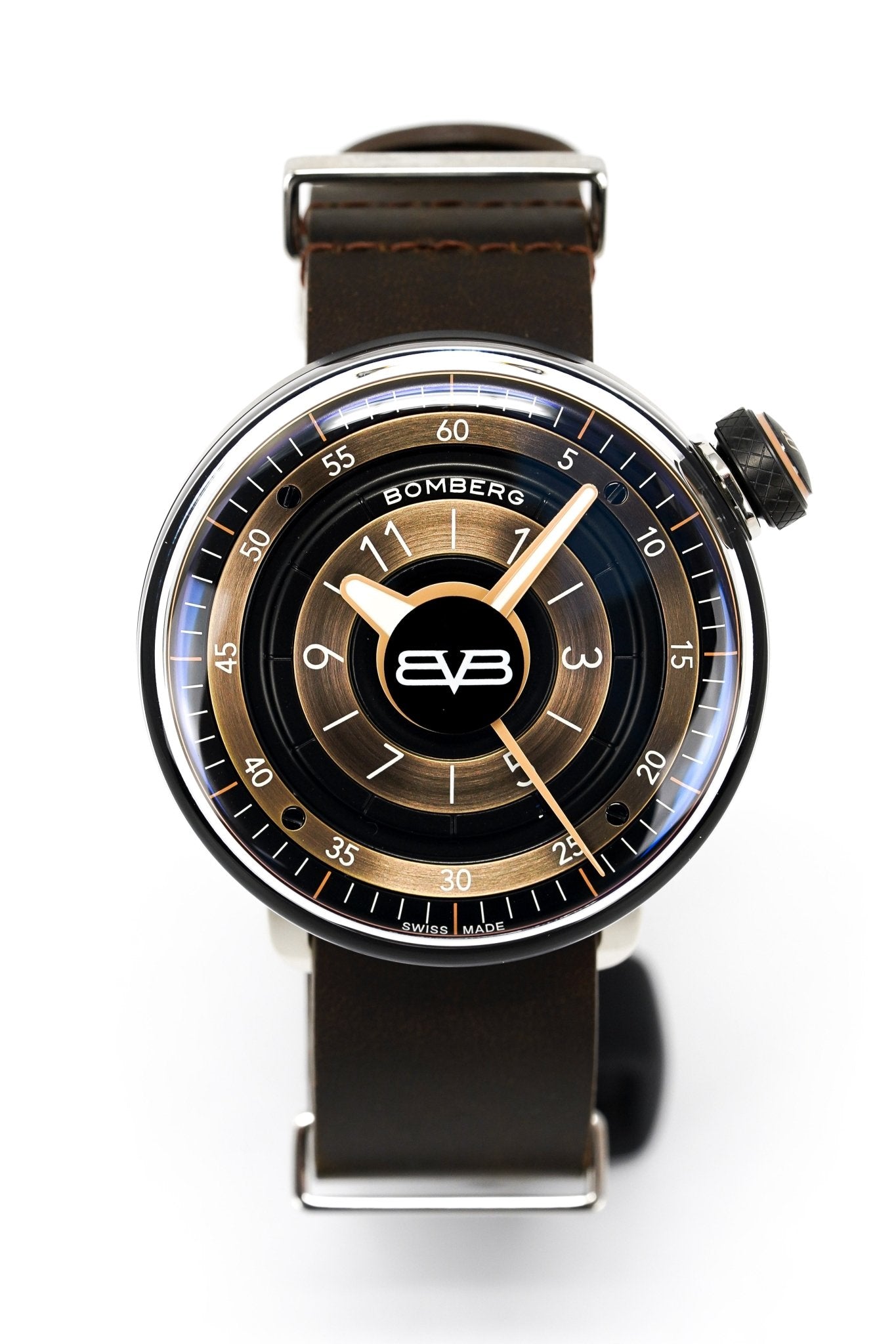 Bomberg Men's Watch BB-01 Black PVD Brown wholesalehk.shop