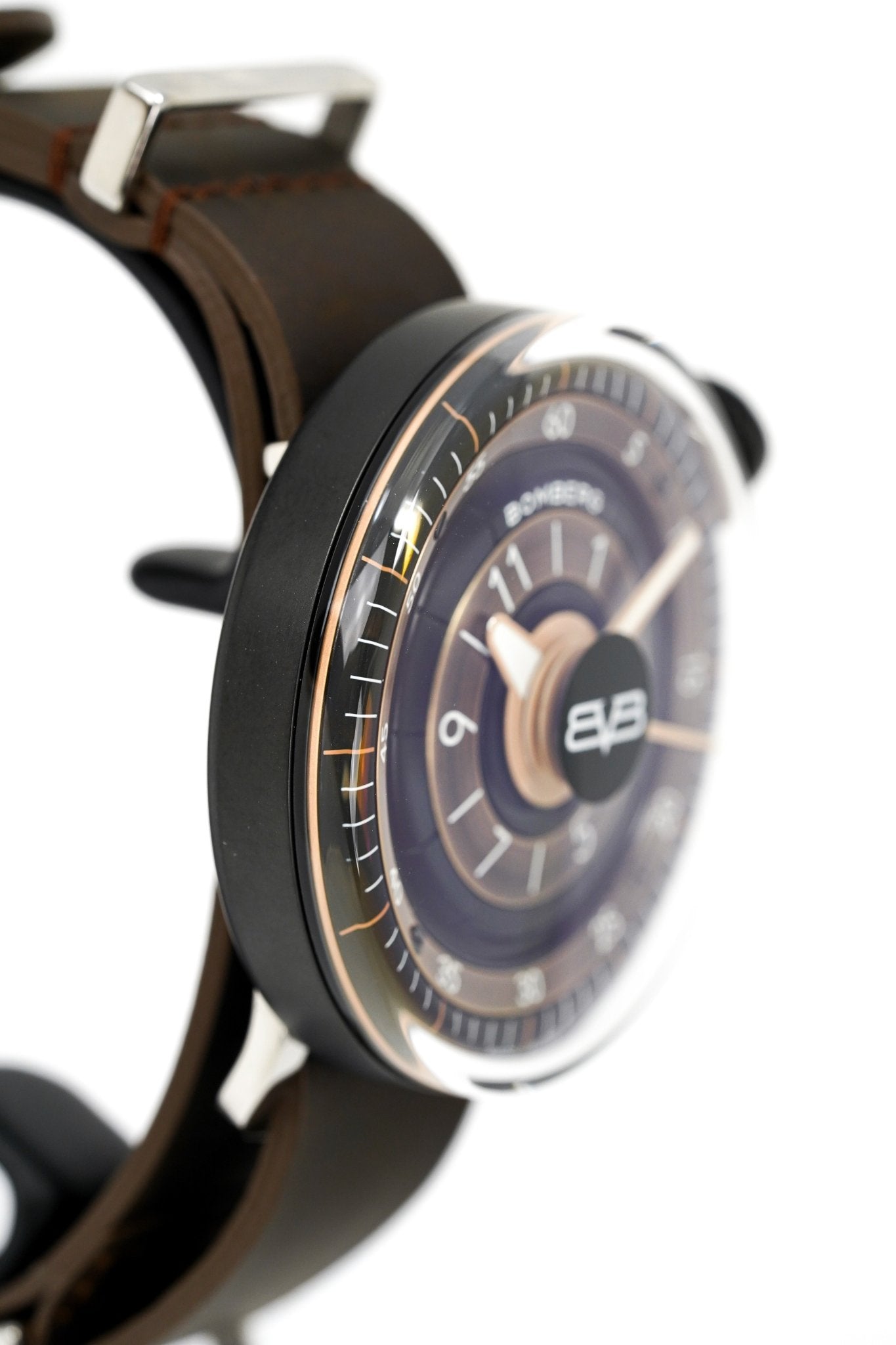 Bomberg Men's Watch BB-01 Black PVD Brown wholesalehk.shop