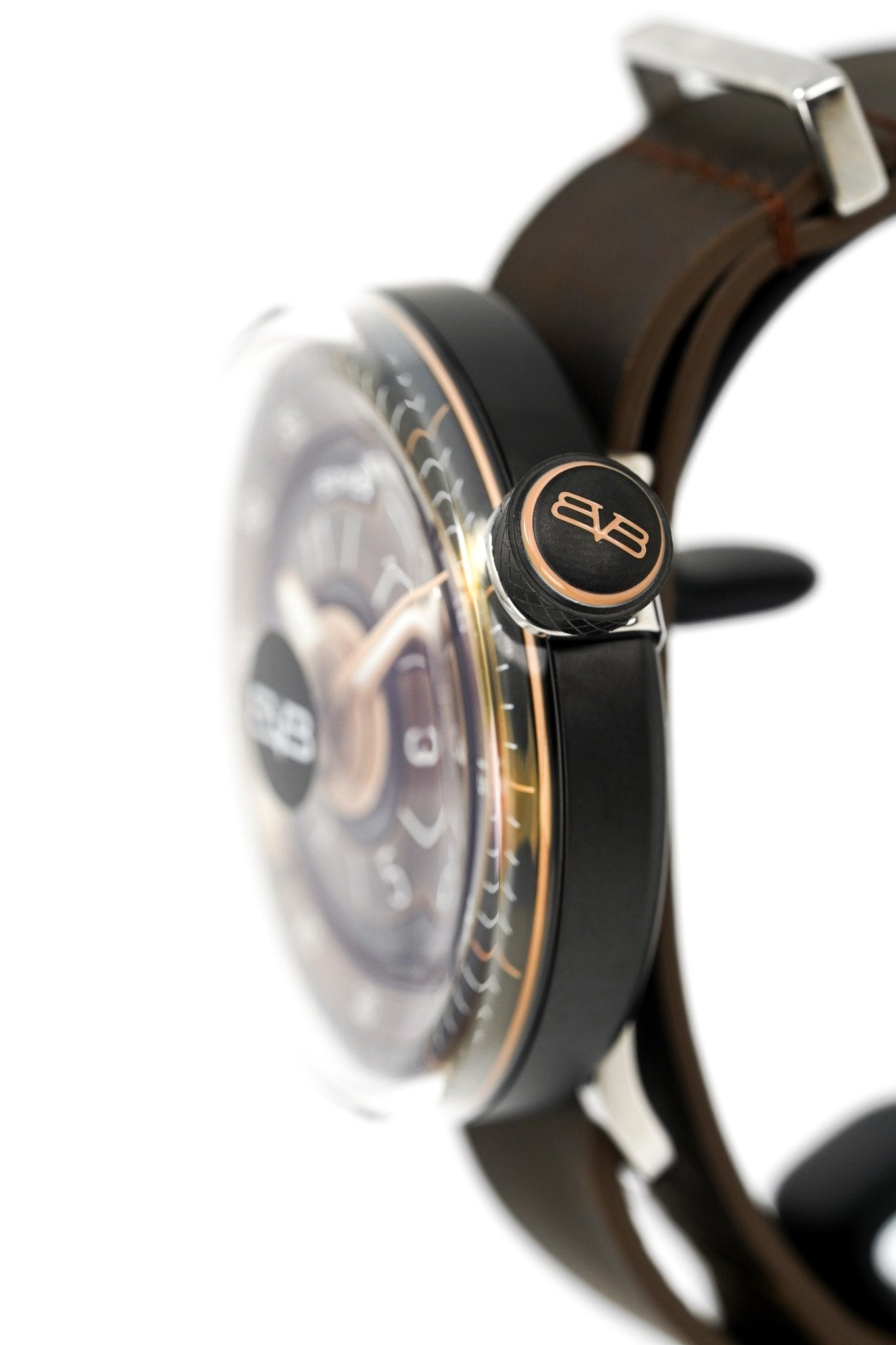 Bomberg Men's Watch BB-01 Black PVD Brown wholesalehk.shop