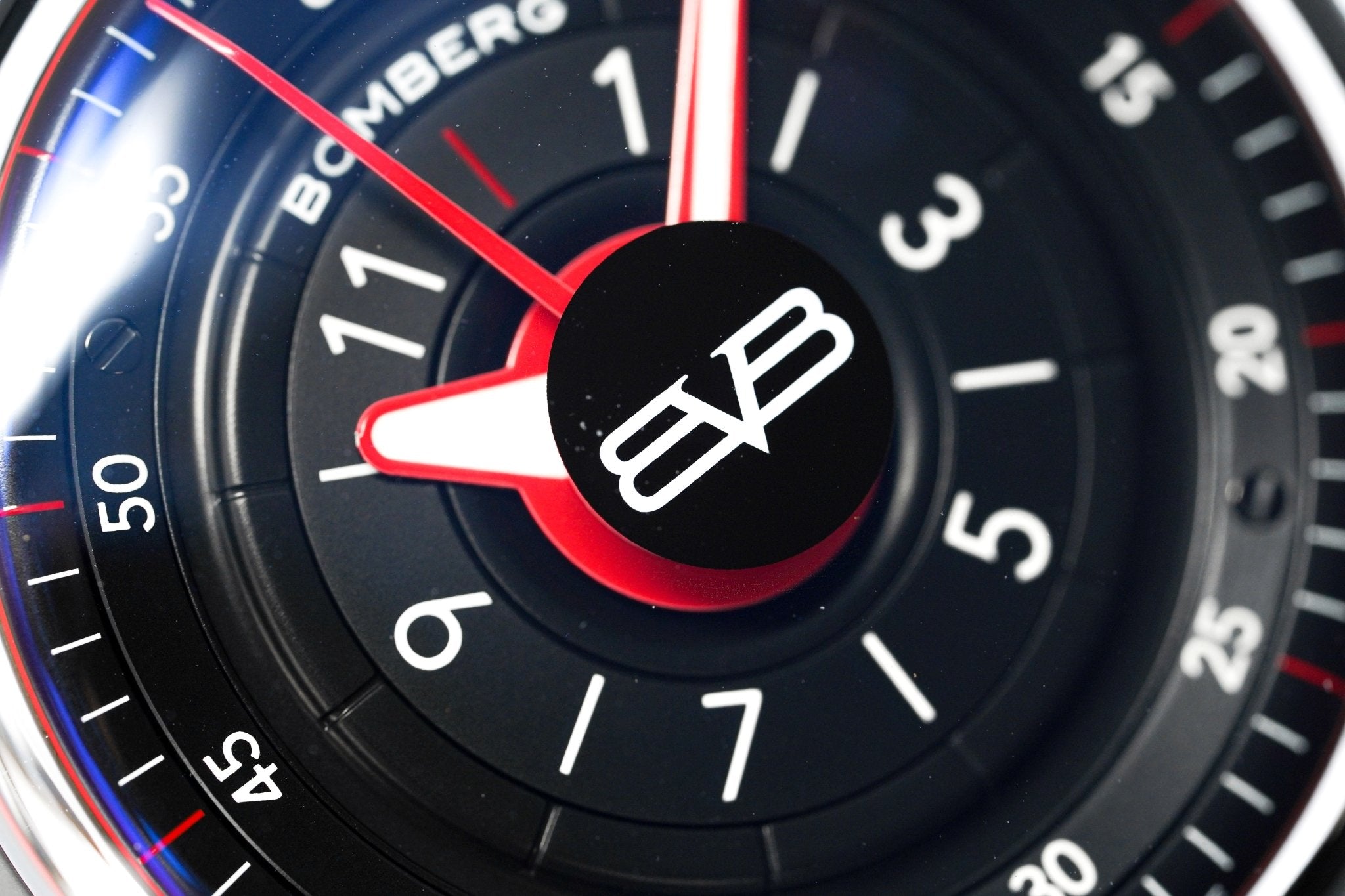 Bomberg Men's Watch BB-01 Black PVD Red wholesalehk.shop