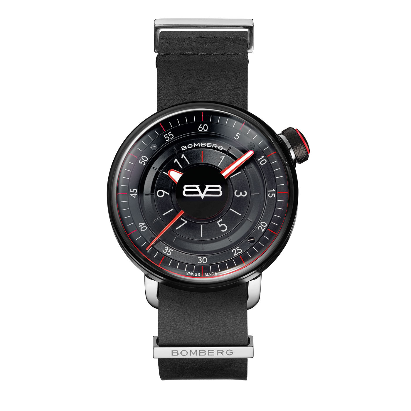 Bomberg Men's Watch BB-01 Black PVD Red wholesalehk.shop