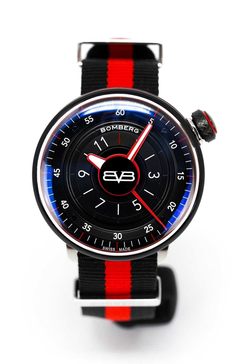 Bomberg Men's Watch BB-01 Black PVD Red wholesalehk.shop