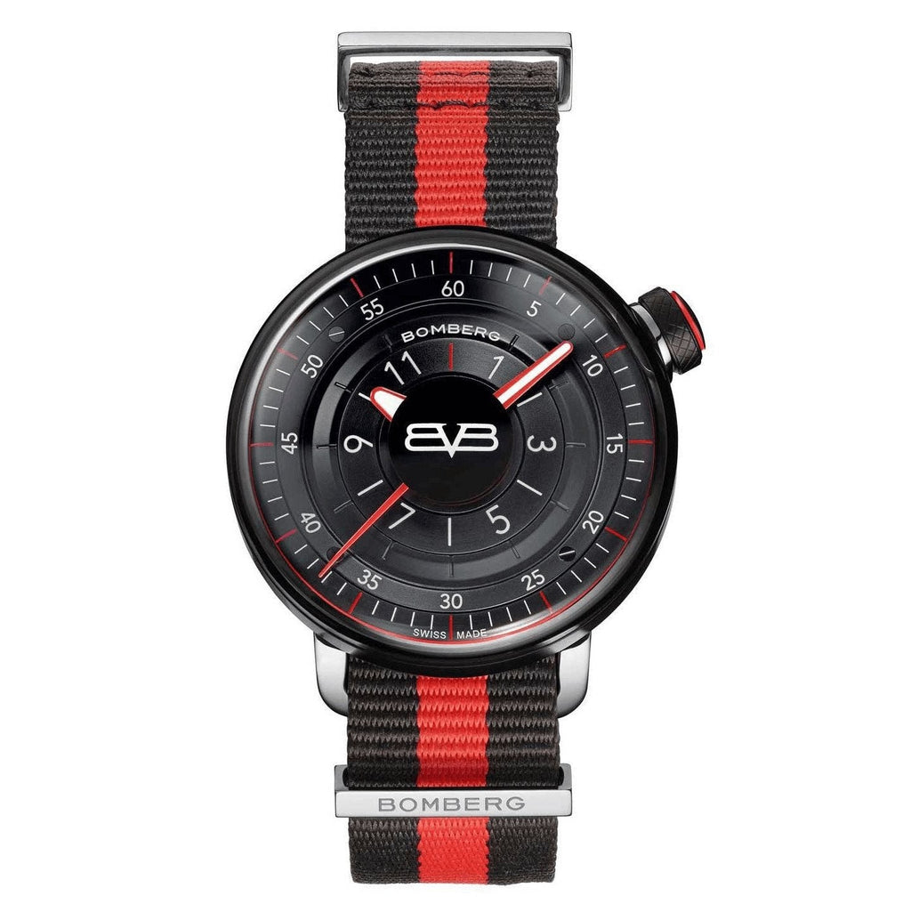 Bomberg Men's Watch BB-01 Black PVD Red wholesalehk.shop