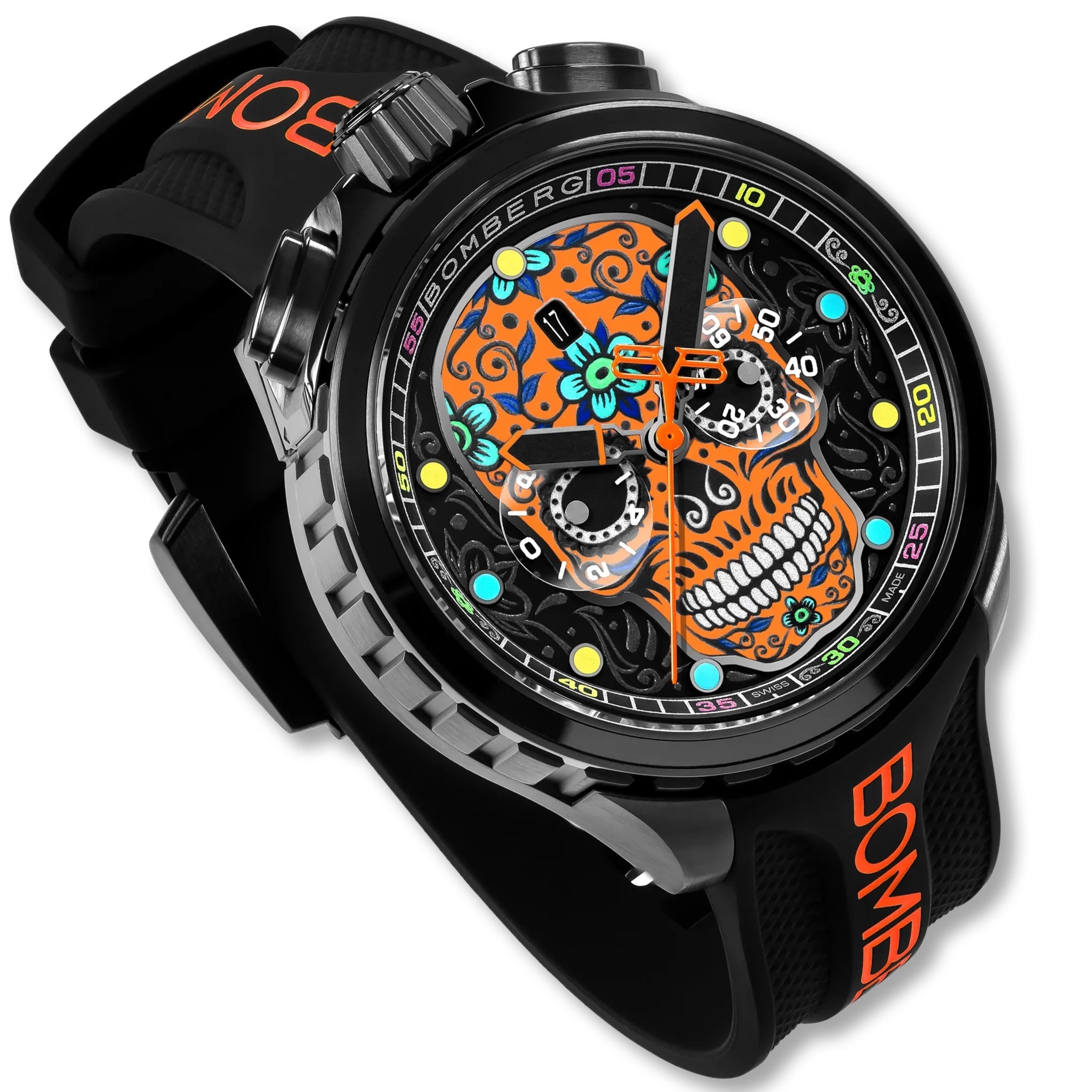 Bomberg Sugar Skull Orange Men's Limited Edition Watch wholesalehk.shop