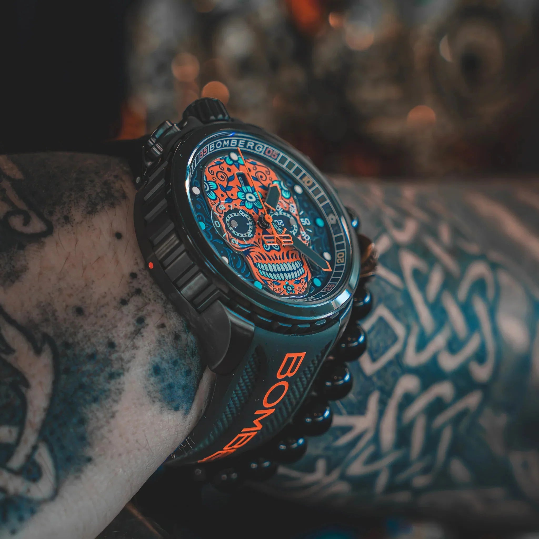 Bomberg Sugar Skull Orange Men's Limited Edition Watch wholesalehk.shop