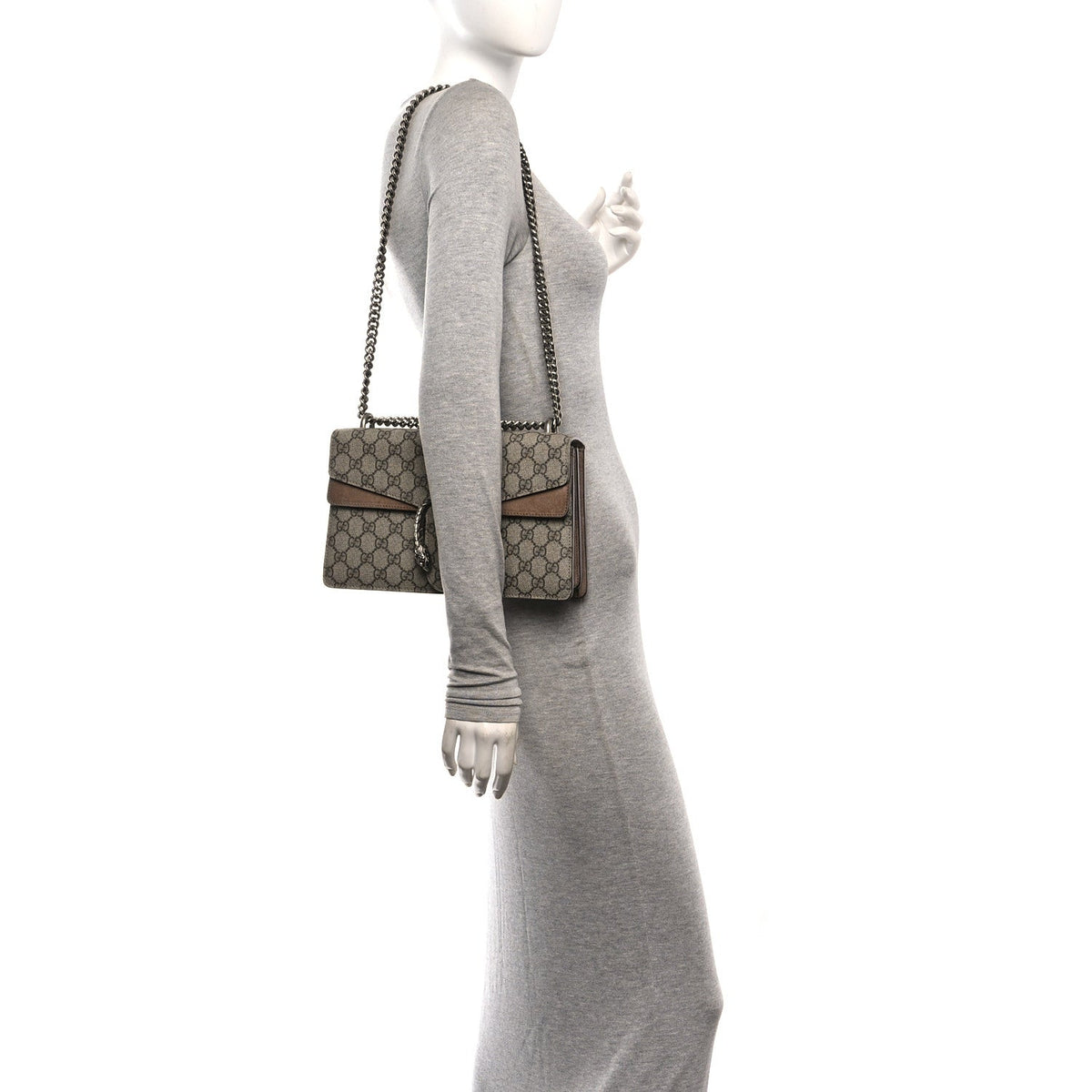 GG Supreme Monogram Small Dionysus Shoulder Bag Taupe wholesalehk.shop