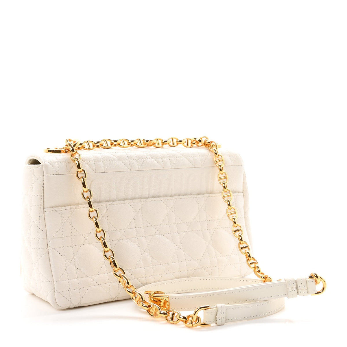 Supple Calfskin Cannage Medium Caro Bag Ivory wholesalehk.shop