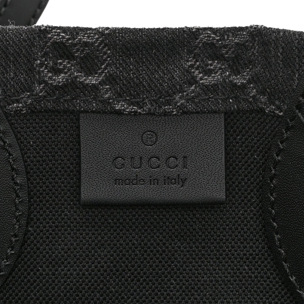 Denim Ophidia GG Monogram Tote Medium Black Grey wholesalehk.shop