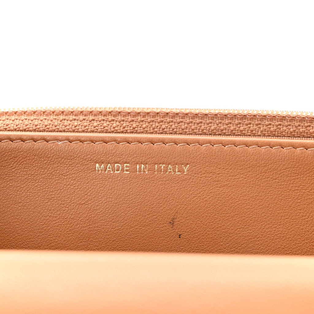 Lambskin Quilted Trendy CC Wallet On Chain WOC Beige wholesalehk.shop