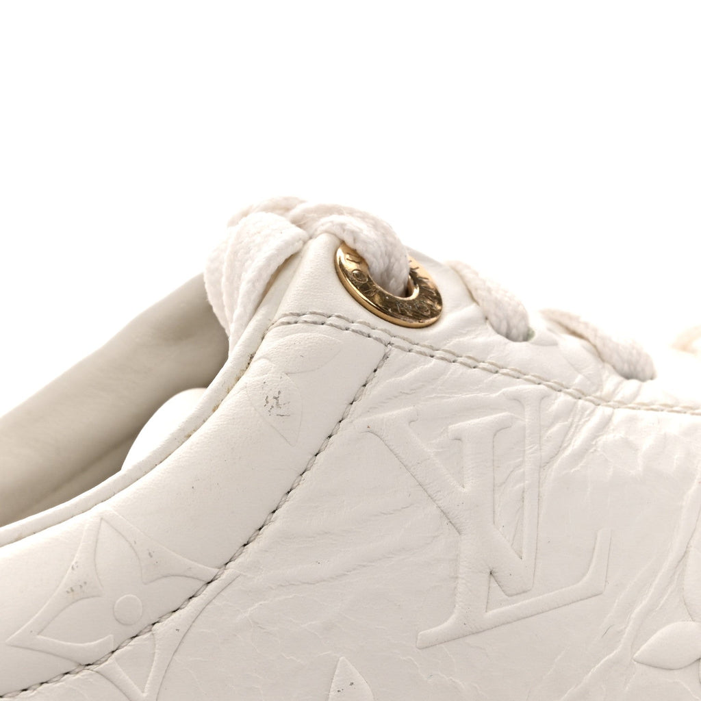 Lambskin Embossed Monogram Time Out Sneakers 35  White £¨ Direct shipment via from wholesalehk.shop