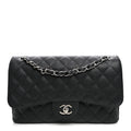 Caviar Quilted Jumbo Double Flap Black wholesalehk.shop