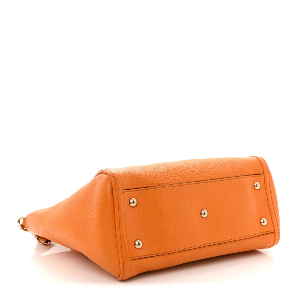 Pebbled Calfskin Small Soho Top Handle Bag Curcuma wholesalehk.shop