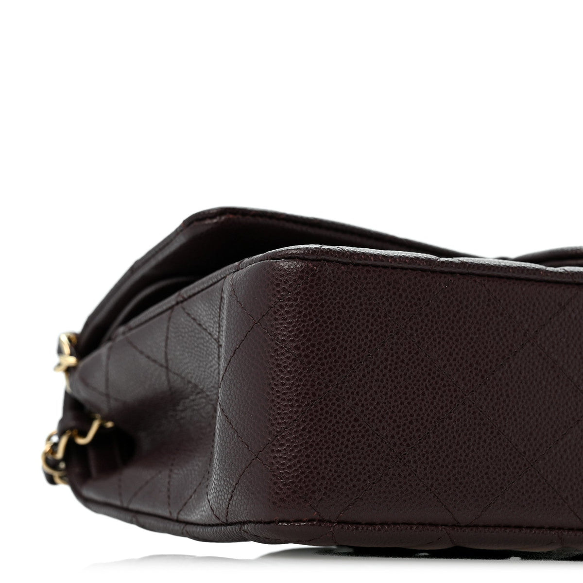 Caviar Quilted Medium Double Flap Dark Brown wholesalehk.shop
