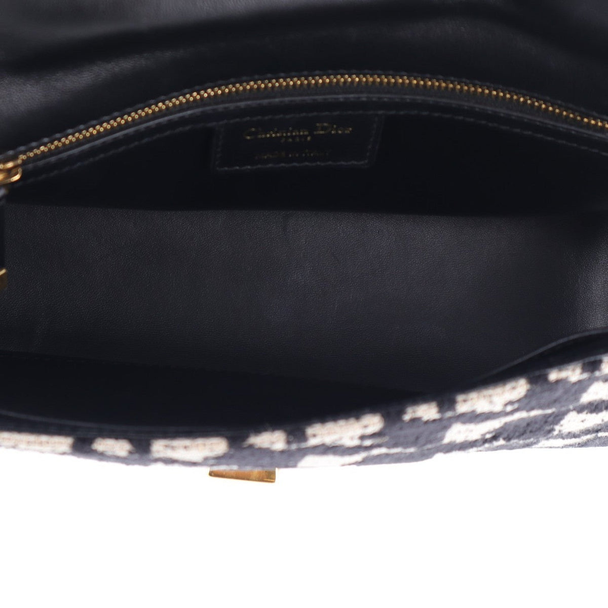 Technical Canvas Macro Houndstooth Medium Caro Bag Black White wholesalehk.shop