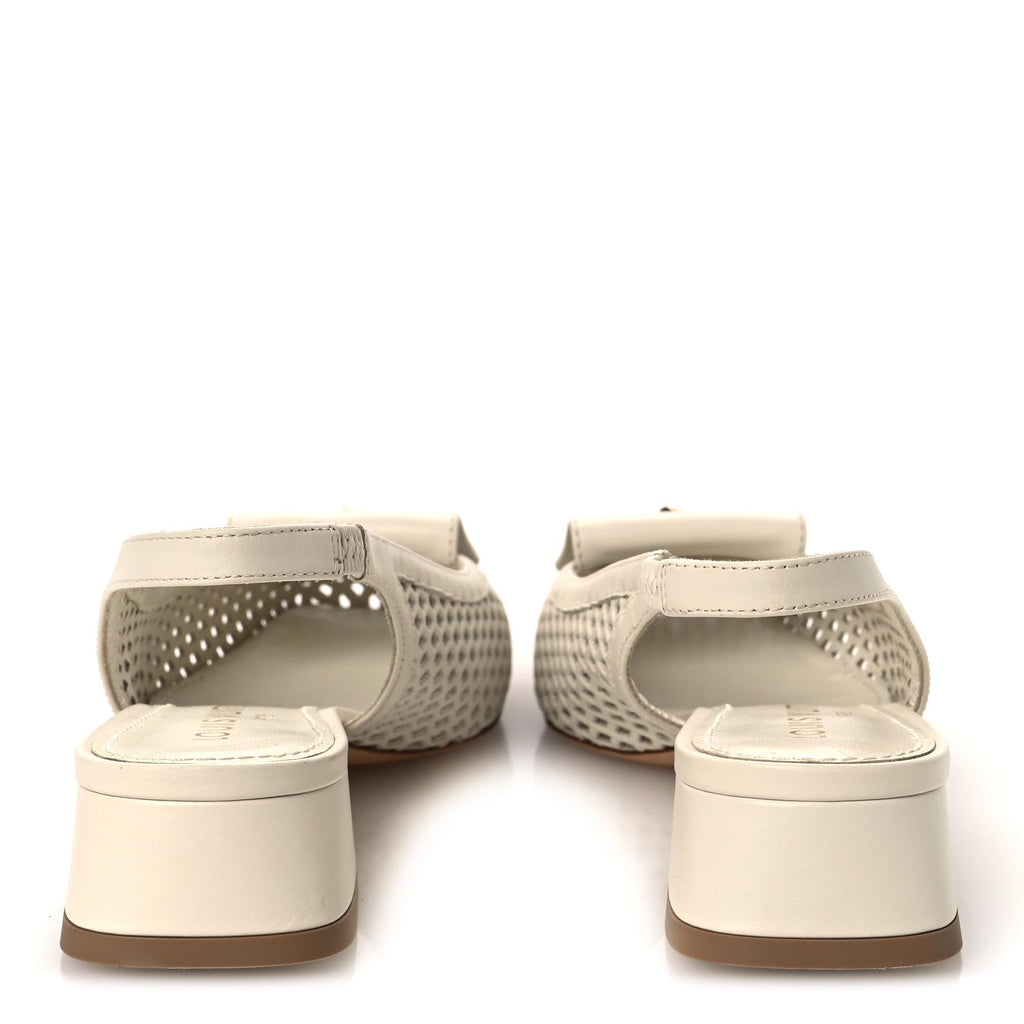 Calfskin Perforated Shake Slingback Pumps 35.5 Creme Beige £¨ Direct shipment via from wholesalehk.shop