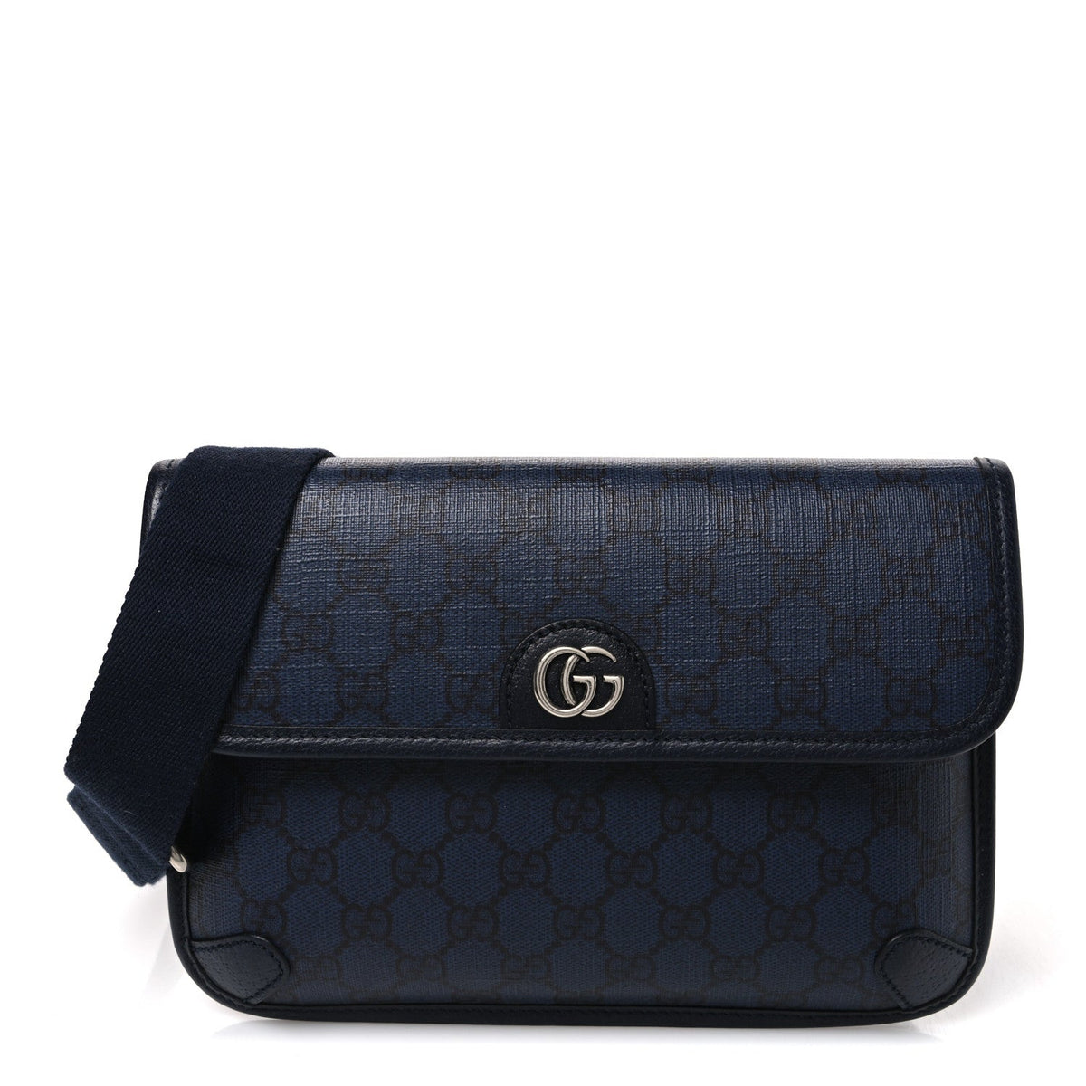 GG Supreme Monogram Small Ophidia Belt Bag Navy Black wholesalehk.shop