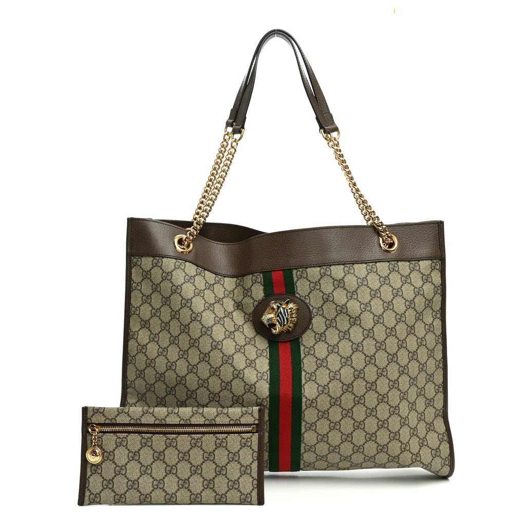 GG Supreme Monogram Large Rajah Chain Tote Beige New Acero wholesalehk.shop