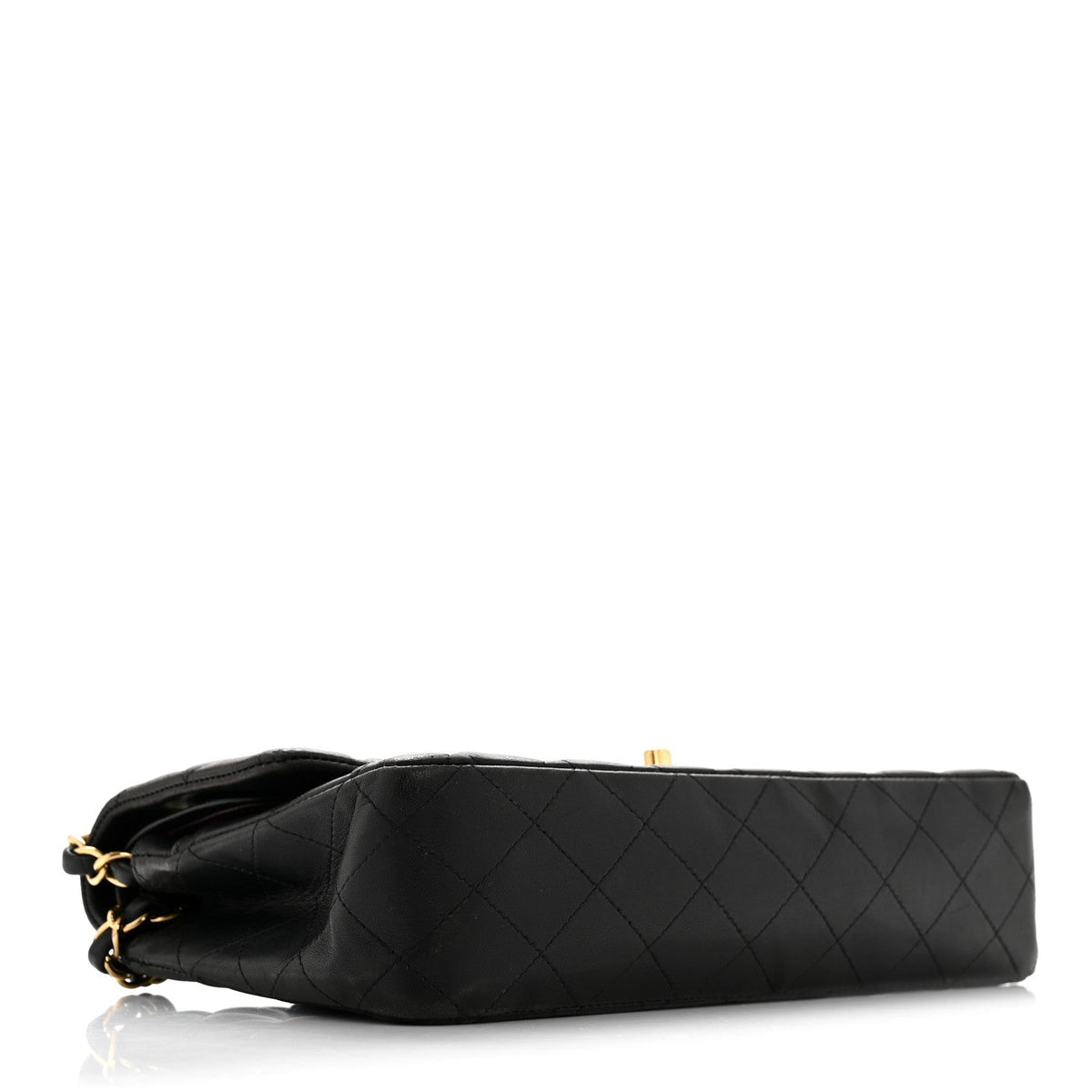 Lambskin Quilted Medium Double Flap Black wholesalehk.shop