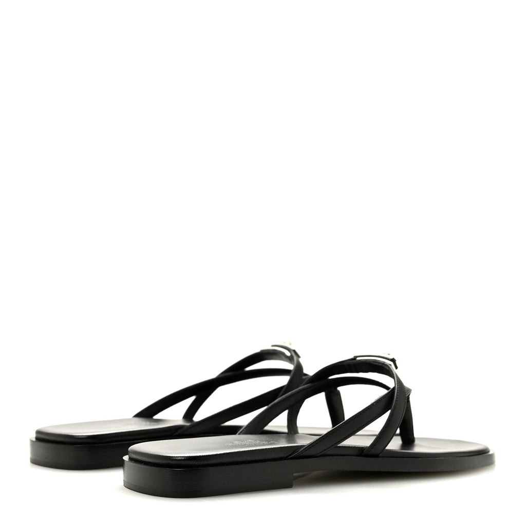Calfskin Miss Sandals 36 Black wholesalehk.shop