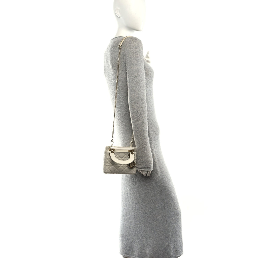 Lambskin Cannage Small My ABCDior Lady Dior Latte wholesalehk.shop