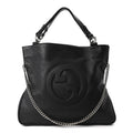 Sakai Be Green Calfskin Diagonal Stitched Medium Blondie Tote Black wholesalehk.shop