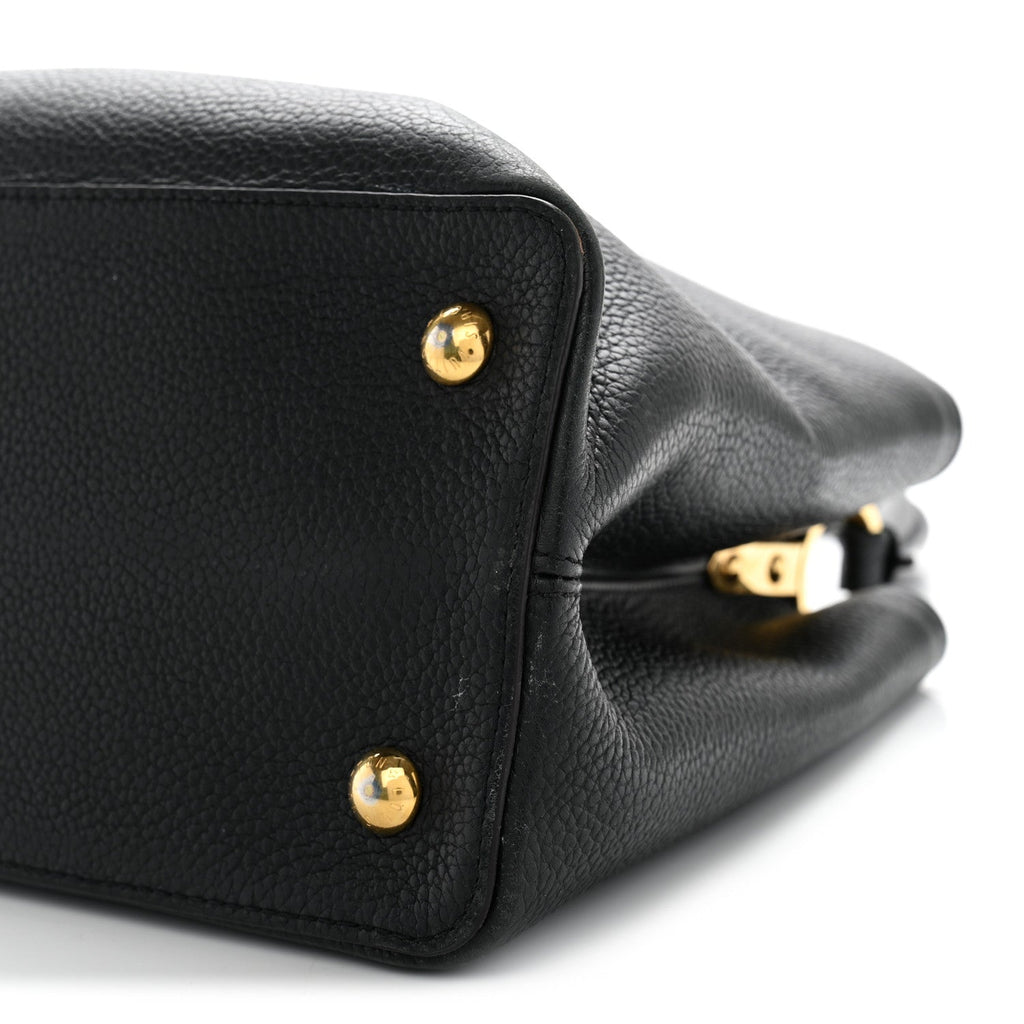 Taurillon Capucines MM Black Fuchsia £¨ Direct shipment via from wholesalehk.shop