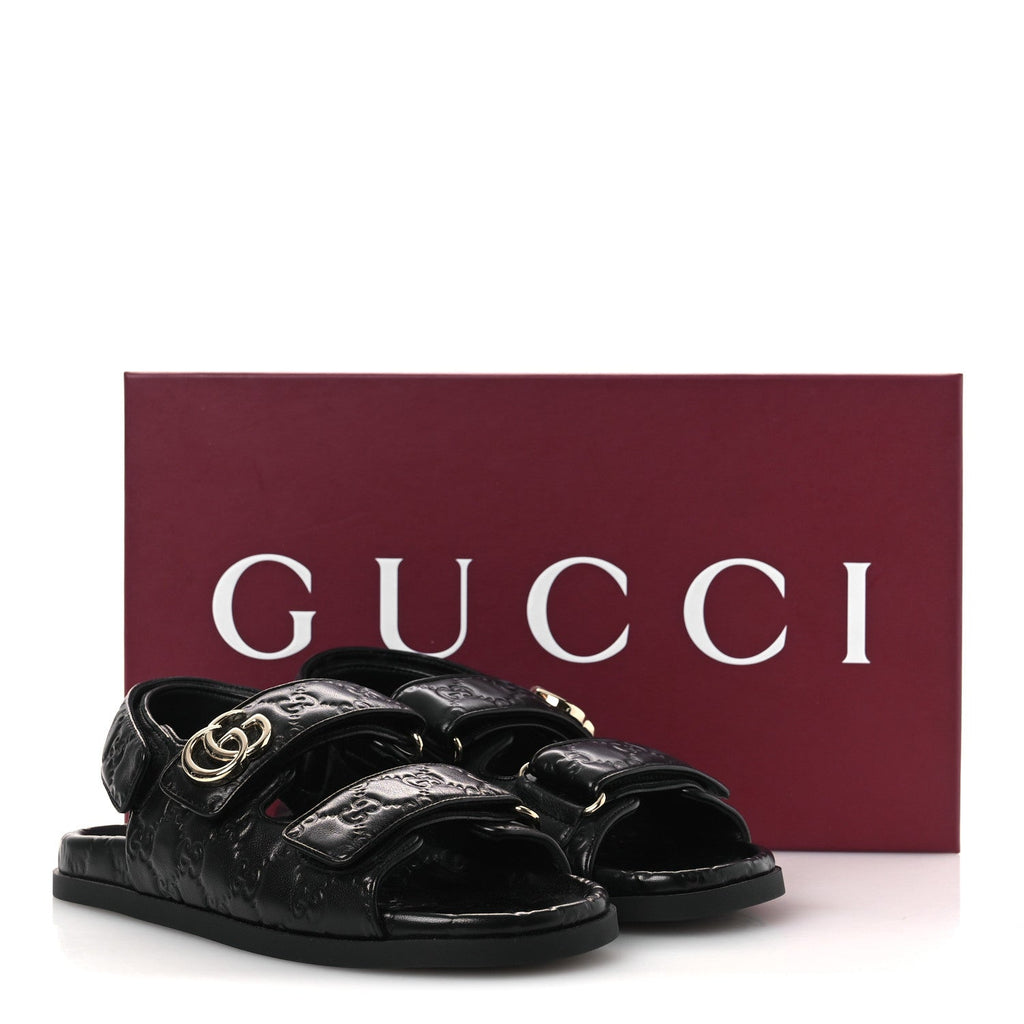 Guccissima GG Embossed Womens Sandals 37 Black £¨ Direct shipment via from wholesalehk.shop
