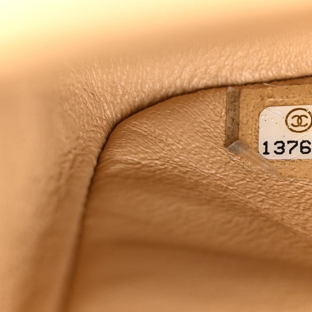 Metallic Patent Quilted Medium Double Flap Gold wholesalehk.shop