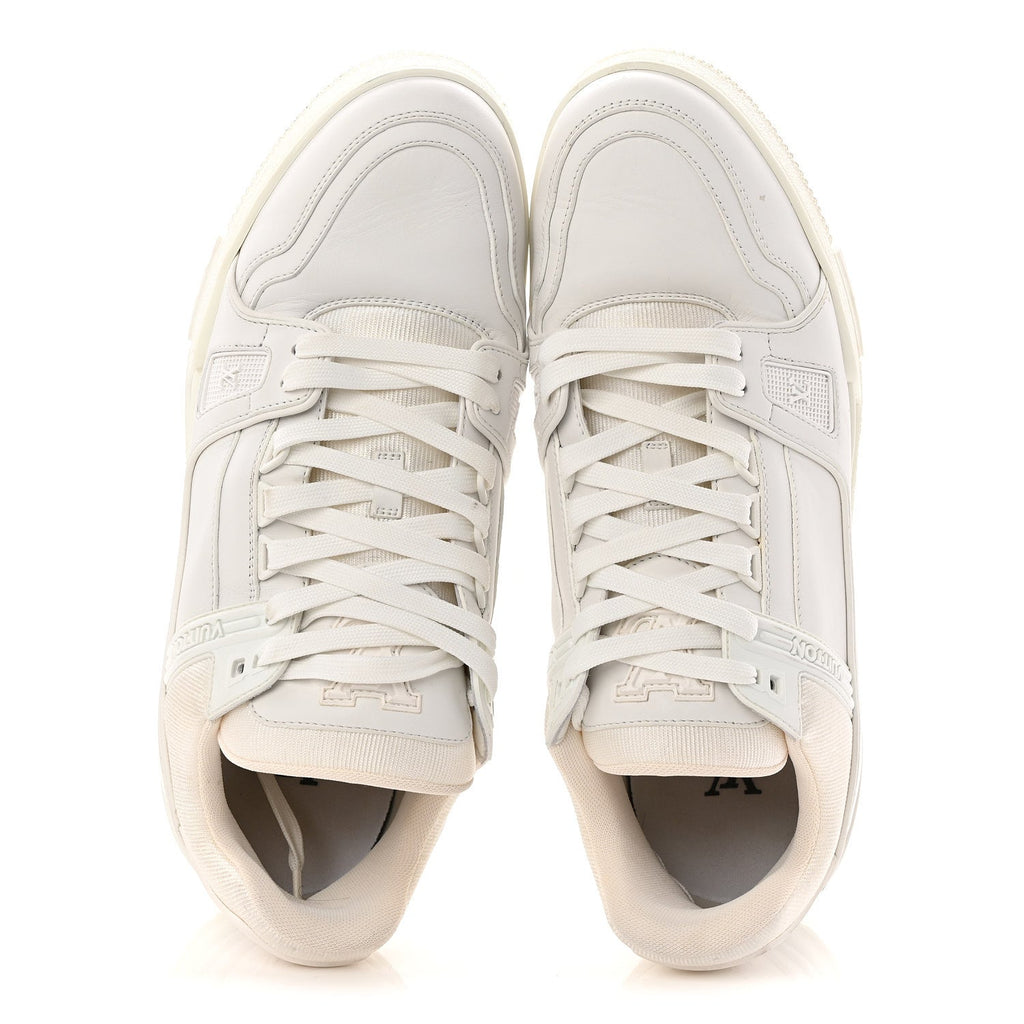 Calfskin Mens LV Trainer Sneakers 9.5 White £¨ Direct shipment via from wholesalehk.shop