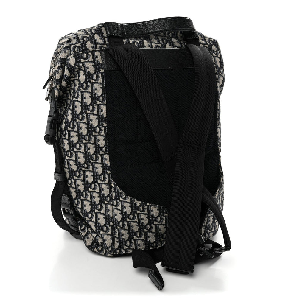 Oblique Calfskin Safari Backpack Navy Blue wholesalehk.shop