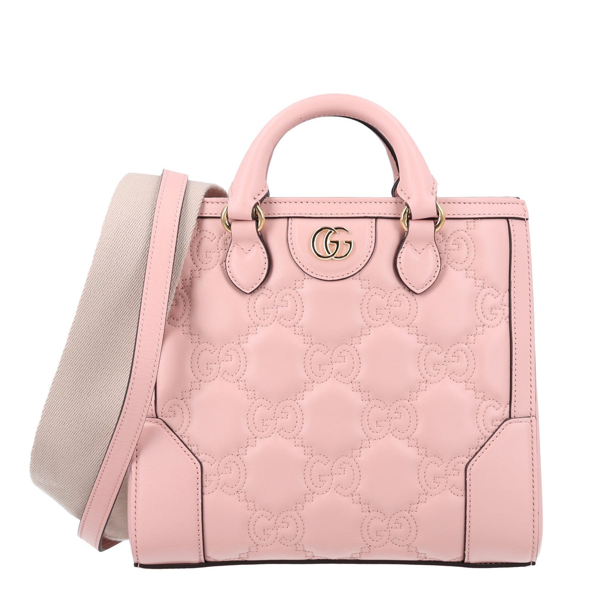Calfskin GG Matelasse Mini Top Handle Bag Perfect Pink wholesalehk.shop
