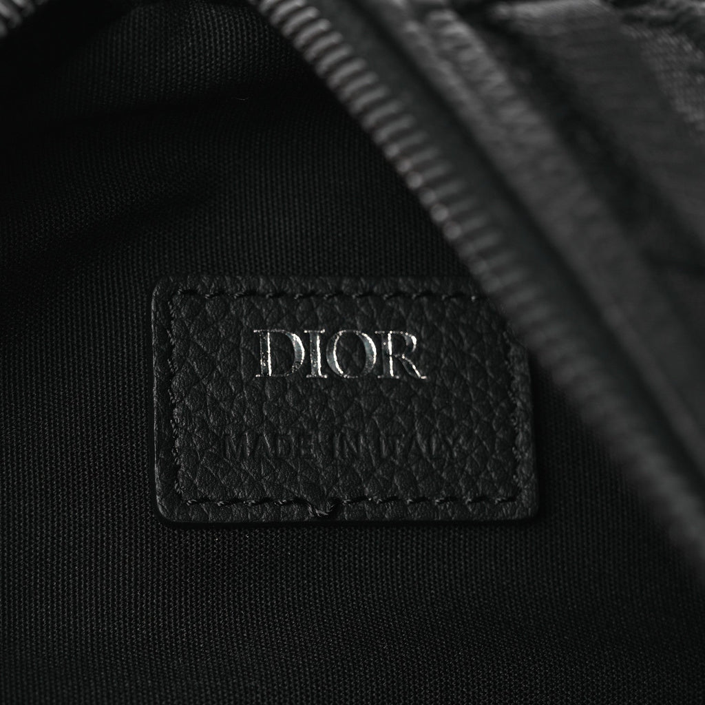 Grained Calfskin Oblique Scarab Sling Bag Black wholesalehk.shop
