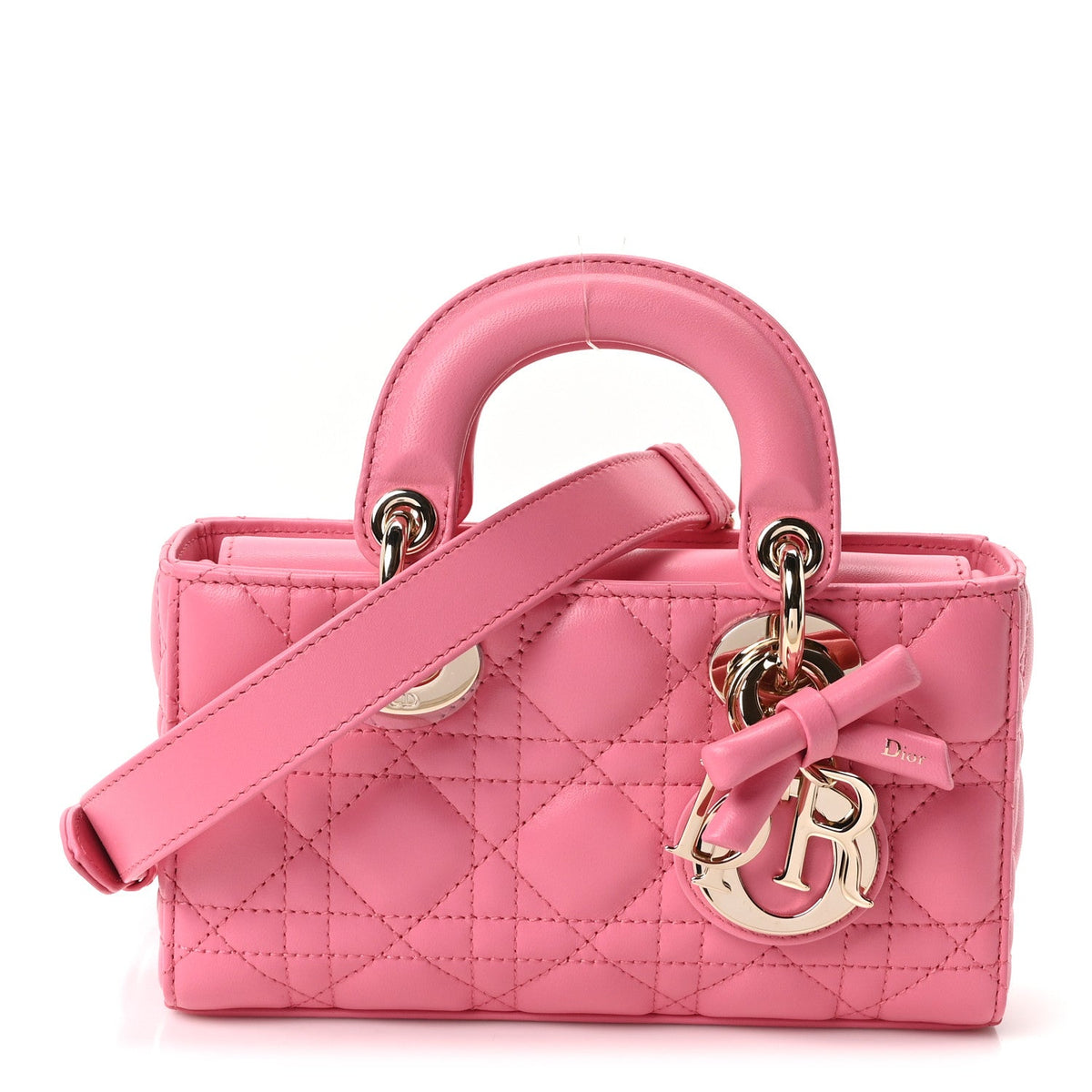 Lambskin Cannage Mini Lady D-Joy Fraise wholesalehk.shop